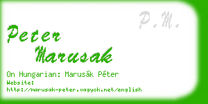 peter marusak business card